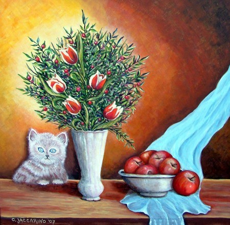 Composizione con gatto 